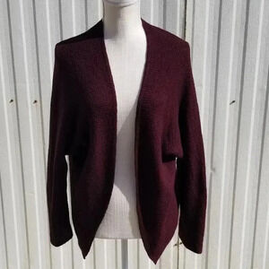 Brandy Melville One Size Burgundy Wine Color Low Back Long Front Wool Sweater